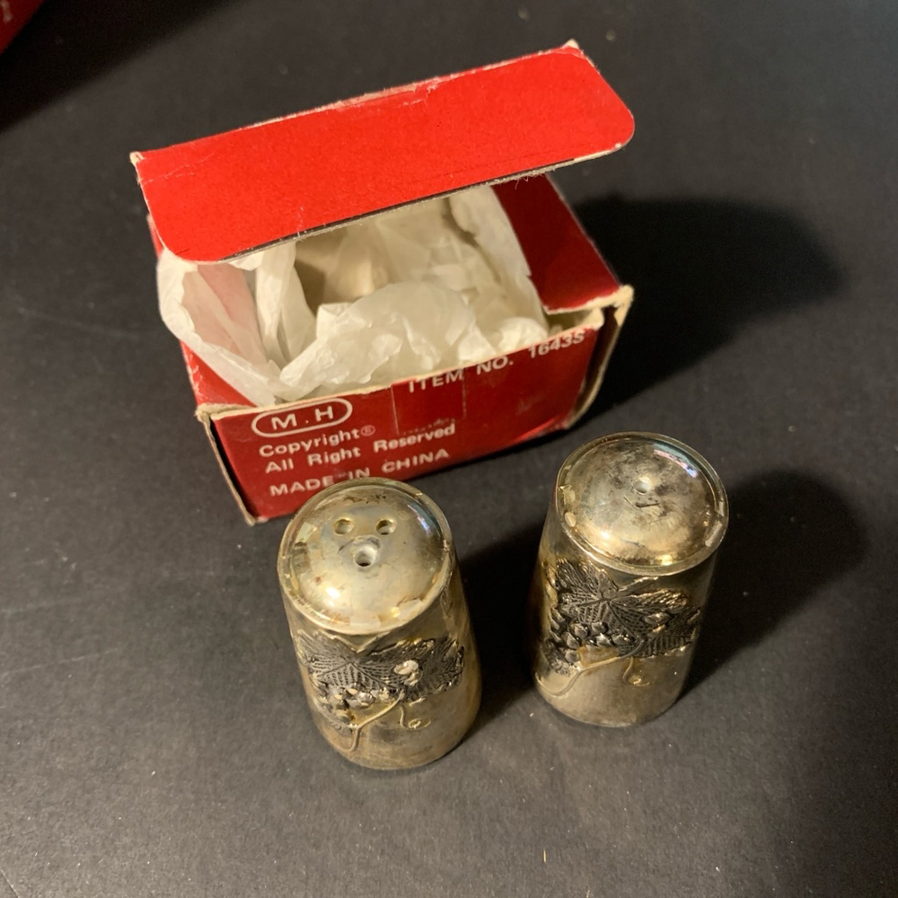 M.H Salt and Pepper Shakers Silver plate